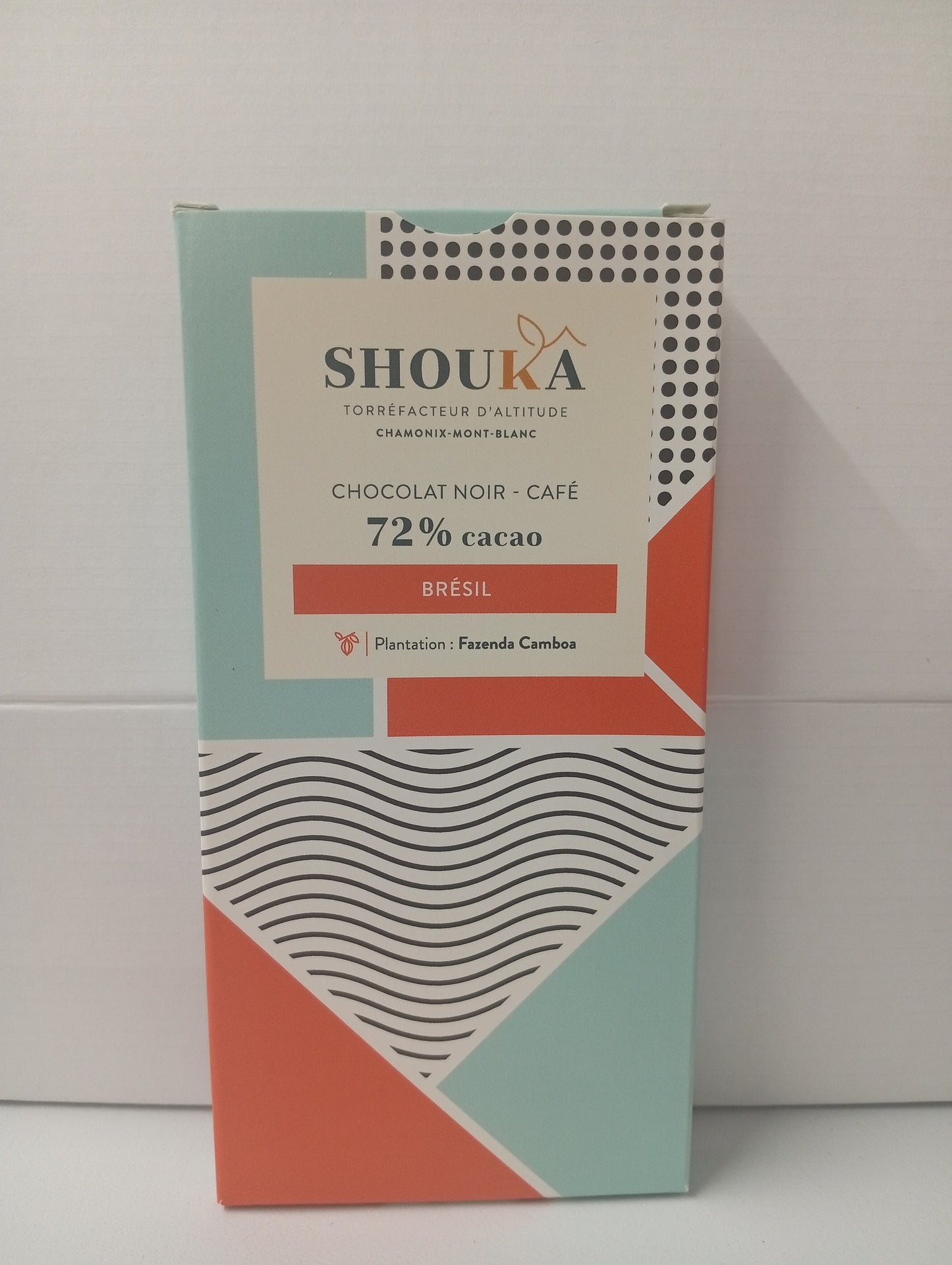 Shouka chocolat noir café 72%cacao Brésil